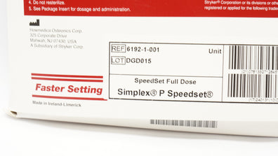 Stryker 6192-1-001 Simplex P SpeedSet Radiopaque Bone Cement (x)